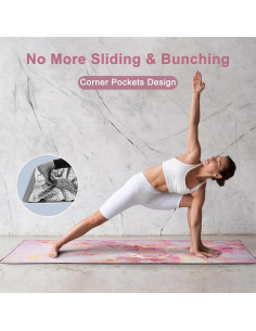 Toalla de Yoga Colorful Star 178x66 cm Microfibra Rosa Dorado 2