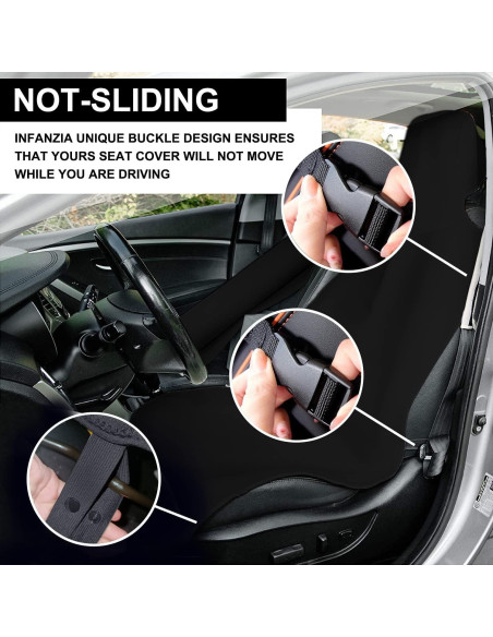 Cubierta de Asiento Impermeable INFANZIA Ajuste Universal Negro