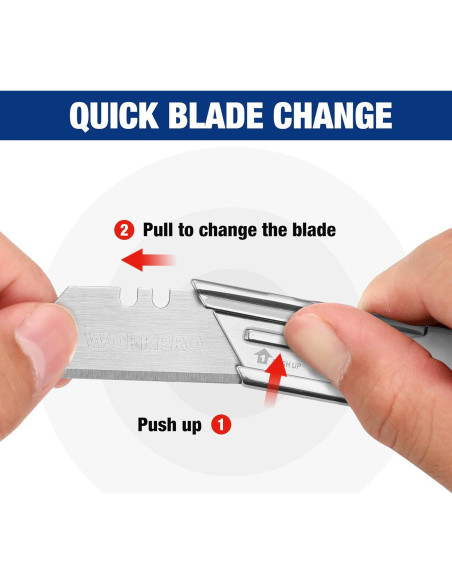 Cuchillos Utilitarios Plegables WORKPRO 3 Piezas Acero Inoxidable Cuchillos Utilitarios Plegables WORKPRO 3 Piezas Acero Inoxidable