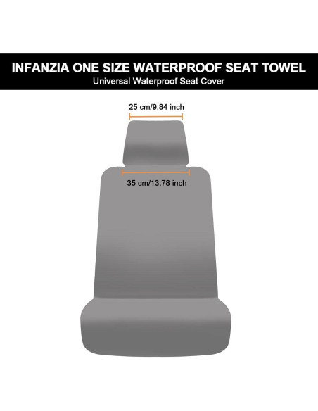 Cubierta de Asiento Impermeable INFANZIA Ajuste Universal Negro