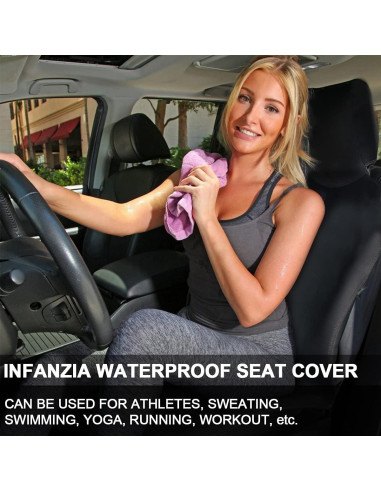 Cubierta de Asiento Impermeable INFANZIA Ajuste Universal Negro