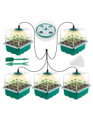 Bandeja de Germinación de Semillas NEWKITS con Luz LED 12 Celdas