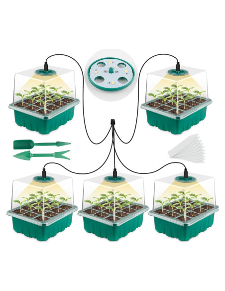 Bandeja de Germinación de Semillas NEWKITS con Luz LED 12 Celdas