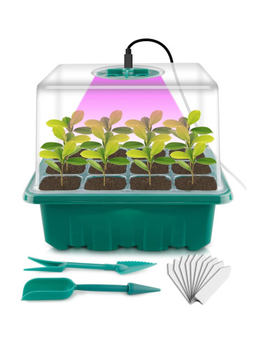 Bandeja de Germinación de Semillas NEWKITS con Luz LED 12 Celdas