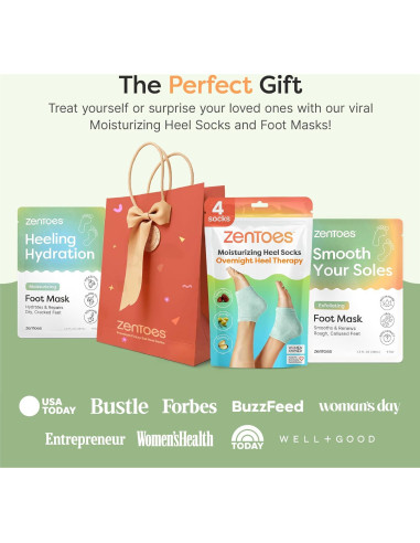 Máscara Exfoliante para Pies ZenToes - 3 Pares Aroma Pepino y Rosa