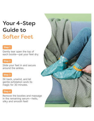 Máscara Exfoliante para Pies ZenToes - 3 Pares Aroma Pepino y Rosa