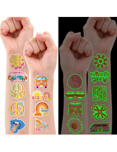 Tatuajes Temporales Pre-Cortados 96 PCS 60s 70s Hippie 91TATTOOS 2