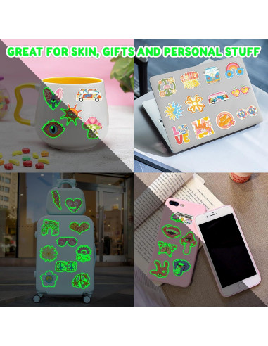 Tatuajes Temporales Pre-Cortados 96 PCS 60s 70s Hippie 91TATTOOS