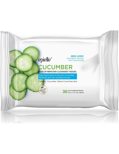 Toallitas Desmaquillantes Epielle, 30 Unidades, Hipoalergénicas