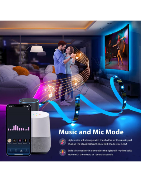 Tira LED Inteligente Aigostar 2.01m RGB Control Voz App