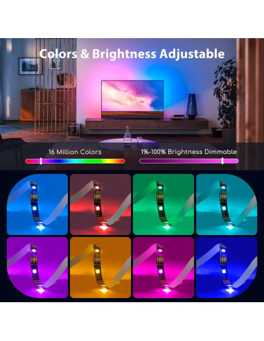 Tira LED Inteligente Aigostar 2.01m RGB Control Voz App