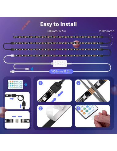 Tira LED Inteligente Aigostar 2.01m RGB Control Voz App