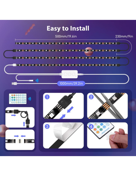 Tira LED Inteligente Aigostar 2.01m RGB Control Voz App