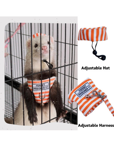 Arnés y Correa Ajustable para Hurón SEZDEKI Naranja