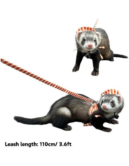 Arnés y Correa Ajustable para Hurón SEZDEKI Naranja