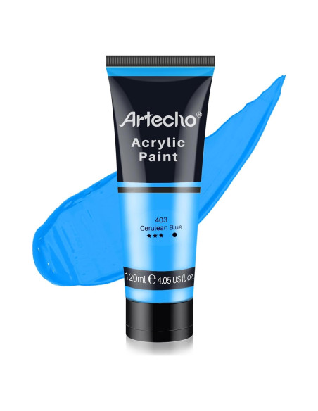 Pintura Acrílica Azul Cerúleo Artecho 120ml Brillante