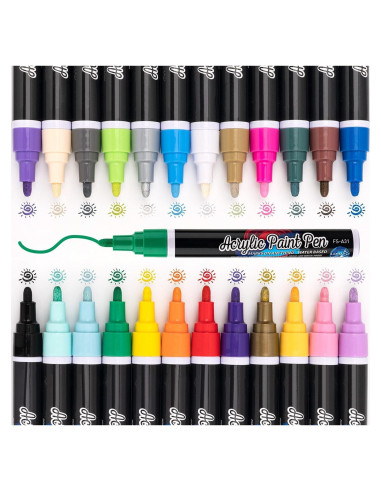 Set de 24 Marcadores de Pintura Acrílica IJIANG Multicolor