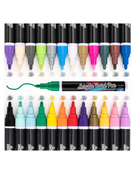 Set de 24 Marcadores de Pintura Acrílica IJIANG Multicolor