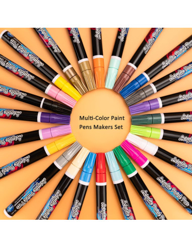 Set de 24 Marcadores de Pintura Acrílica IJIANG Multicolor
