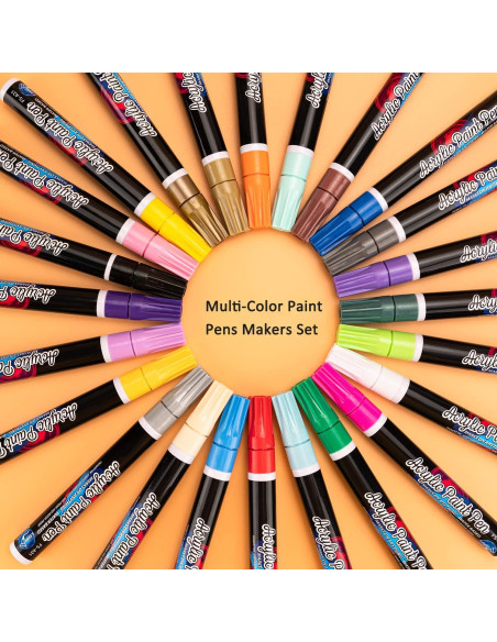 Set de 24 Marcadores de Pintura Acrílica IJIANG Multicolor