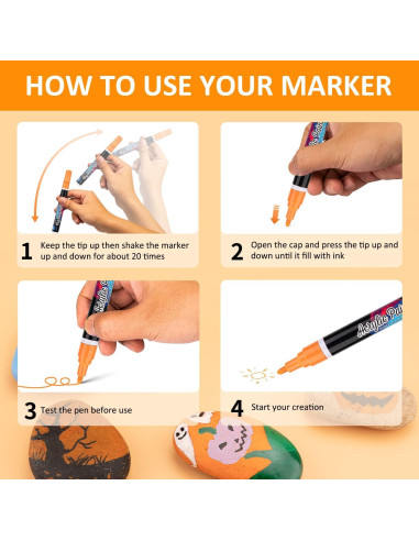 Set de 24 Marcadores de Pintura Acrílica IJIANG Multicolor