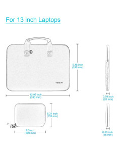 Funda para Laptop 13" HSEOK con Estuche Extra y Protección 360 2