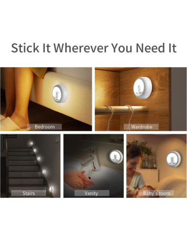 Luz Nocturna con Sensor de Movimiento Melaus USB Recargable 4000K