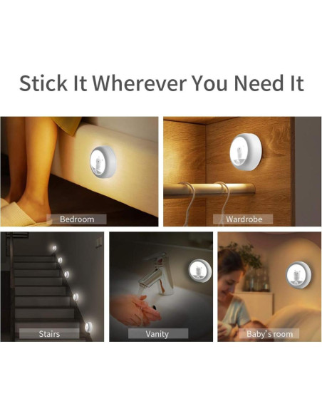 Luz Nocturna con Sensor de Movimiento Melaus USB Recargable 4000K