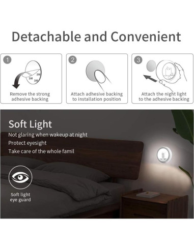 Luz Nocturna con Sensor de Movimiento Melaus USB Recargable 4000K