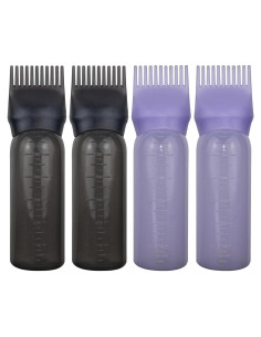 Paquete de 4 Botellas Aplicadoras de Aceite para Cabello FZWONVUC