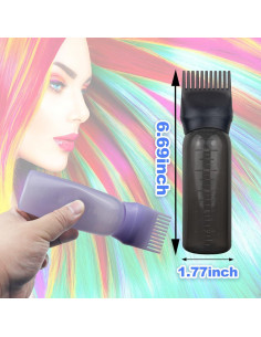 Paquete de 4 Botellas Aplicadoras de Aceite para Cabello FZWONVUC 2