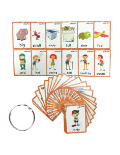 Juego de Tarjetas Educativas SANTSUN - 47 Adjetivos y Antónimos