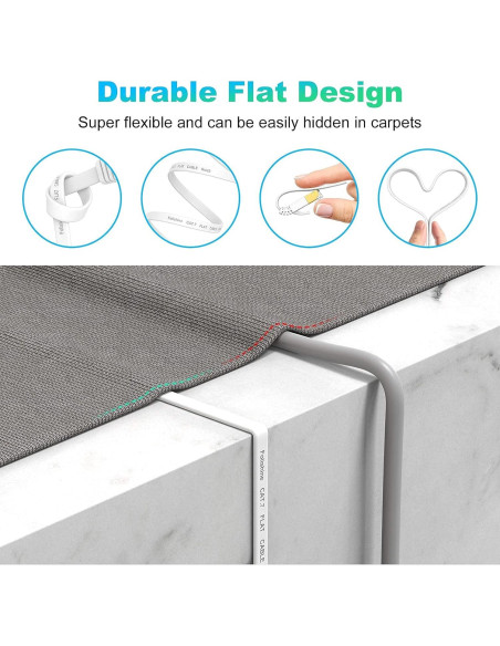 Cable Ethernet Cat 6e Folishine 3 m Plano RJ45 Alta Flexibilidad
