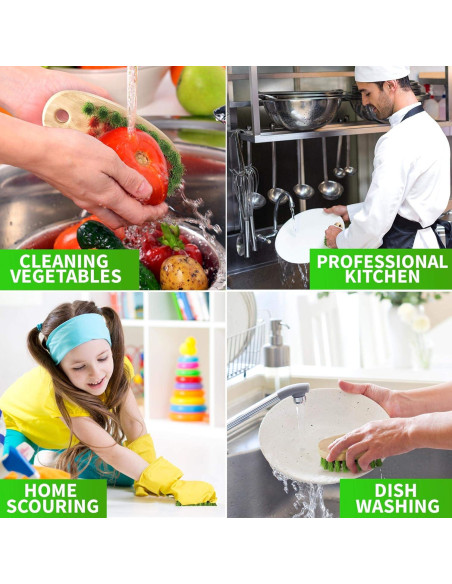 Cepillo Limpiador de Verduras KONEX - Mango de Madera, 11.4 cm