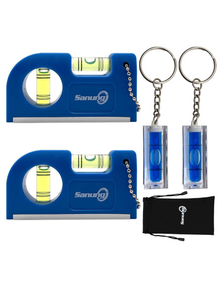 Niveles de Burbuja Mini Portátiles Sanung - 4 Piezas con Base Magnética