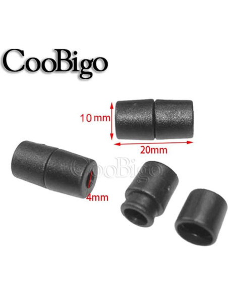 100 Hebillas de Plástico Negras CooBigo para Lanyards 20mm