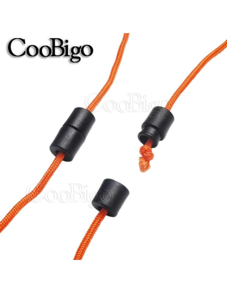 100 Hebillas de Plástico Negras CooBigo para Lanyards 20mm