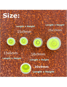 5 Niveles de Burbuja Adhesivos Doble Cara LAIESYA 25x10mm 2