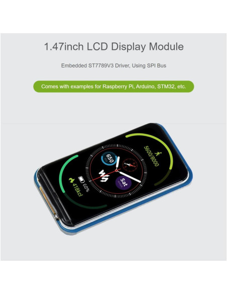 Módulo LCD 1.47" Waveshare para Raspberry Pi 172x320 SPI Módulo LCD 1.47" Waveshare para Raspberry Pi 172x320 SPI