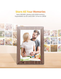 Marco de Fotos Digital WiFi HAOVM 10.1" HD 64GB 2