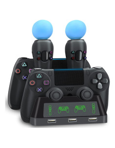 Estación de Carga 4 en 1 TUOWITA para Controladores PS4