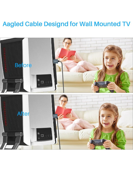 Cable HDMI Flexible Twozoh 3M con Ángulo Recto 90 4K 60Hz