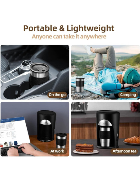 Cafetera Portátil Avigator de Goteo 1 Taza 0.3L Negra