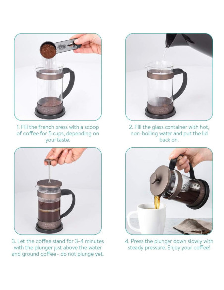 Cafetera Francesa Retro Navaris 350 ml Acero Inoxidable