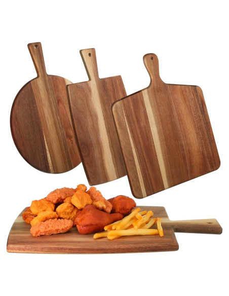 Juego de 3 Tablas de Cortar de Madera Zhehao - Acacia 40x30 cm