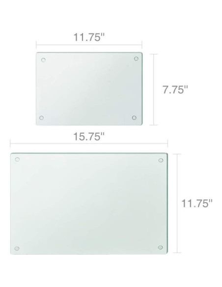 Conjunto de 4 Tablas de Cortar de Vidrio Murrey Home 40x30cm
