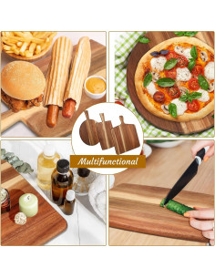 Juego de 3 Tablas de Cortar de Madera Zhehao - Acacia 40x30 cm 2