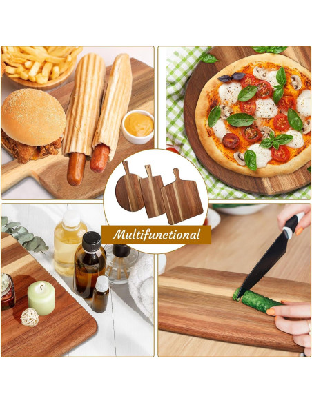 Juego de 3 Tablas de Cortar de Madera Zhehao - Acacia 40x30 cm