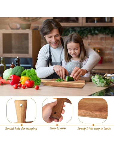 Juego de 3 Tablas de Cortar de Madera Zhehao - Acacia 40x30 cm