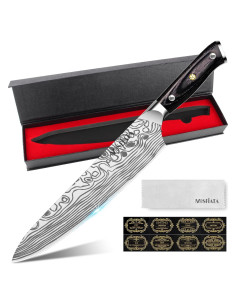 Cuchillo de Chef MOSFiATA 10" Acero Inoxidable con Protector